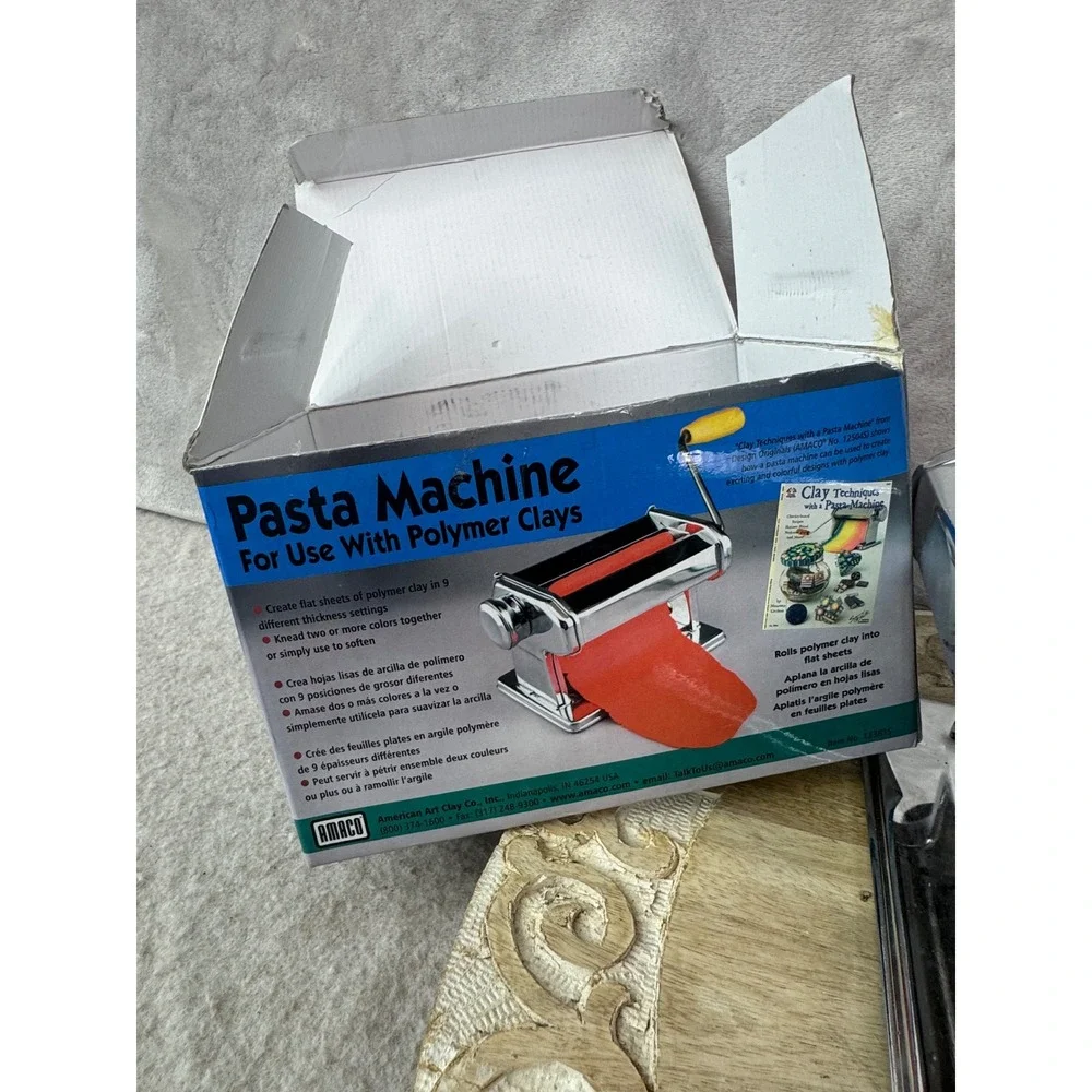 Amaco Pasta Machine 12381S for Polymer Clay and Soft Metal Sheets Silver 5.5in